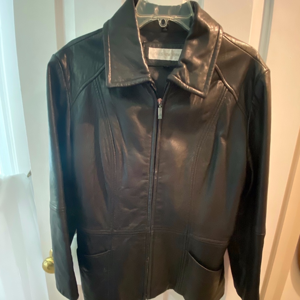 Jones of New York Black Leather Jacket